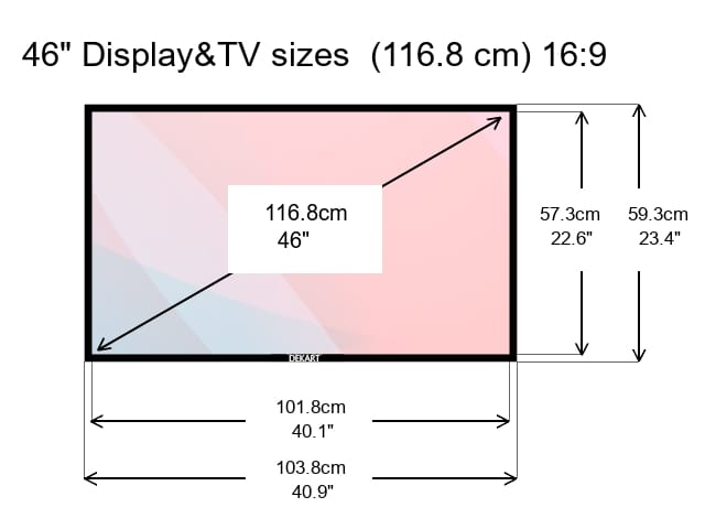 TV Sizes and Dimensions in Centimeters and Inches Guide